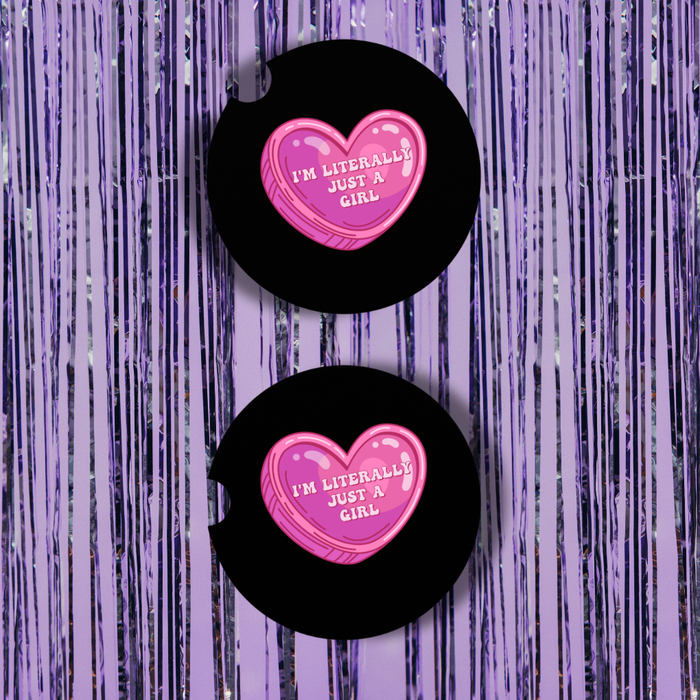 Literally Just A Girl Neoprene Car Coasters
