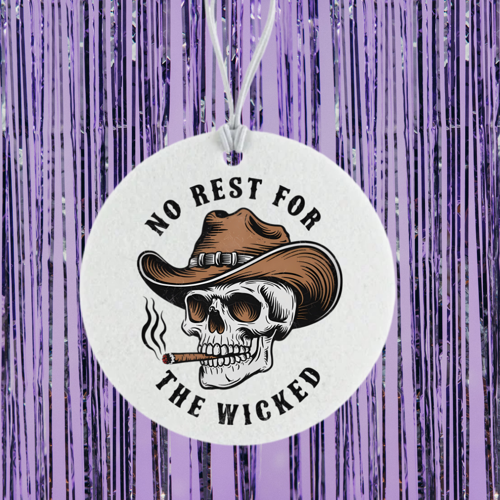 No Rest For The Wicked Unscented Car Freshener