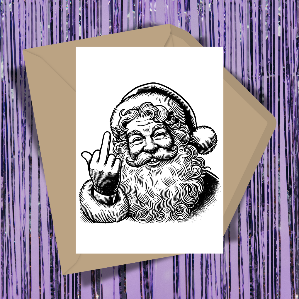 Unfestive Santa Greeting Card