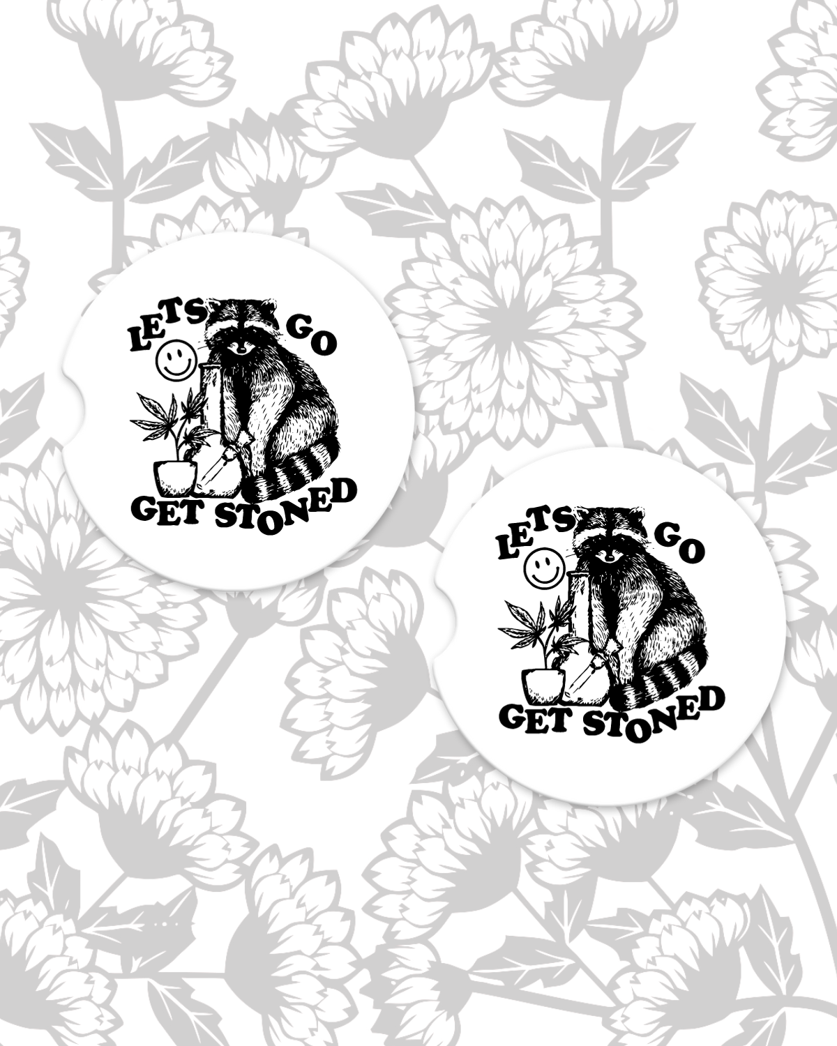 Let's Go Get Stoned Car Coasters