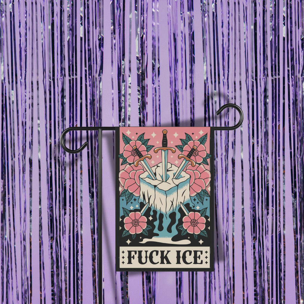 Fuck Ice Tarot Garden Flag