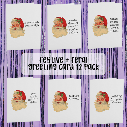 Festive & Feral Greeting Card 12-Pack