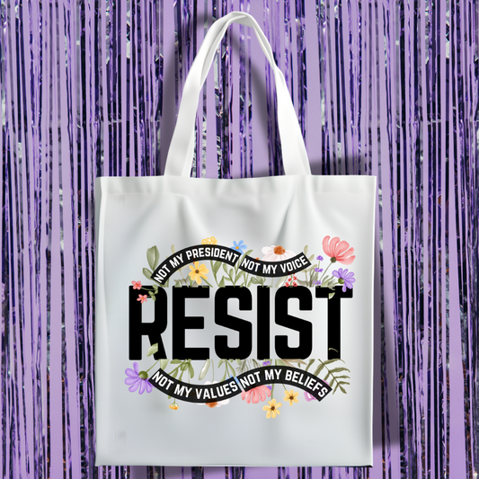 Resist Floral Tote Bag