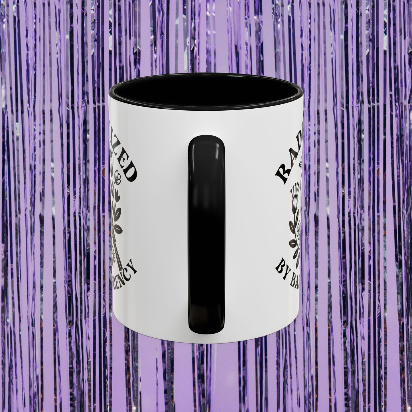 Radicalized by Basic Decency Accent Coffee Mug