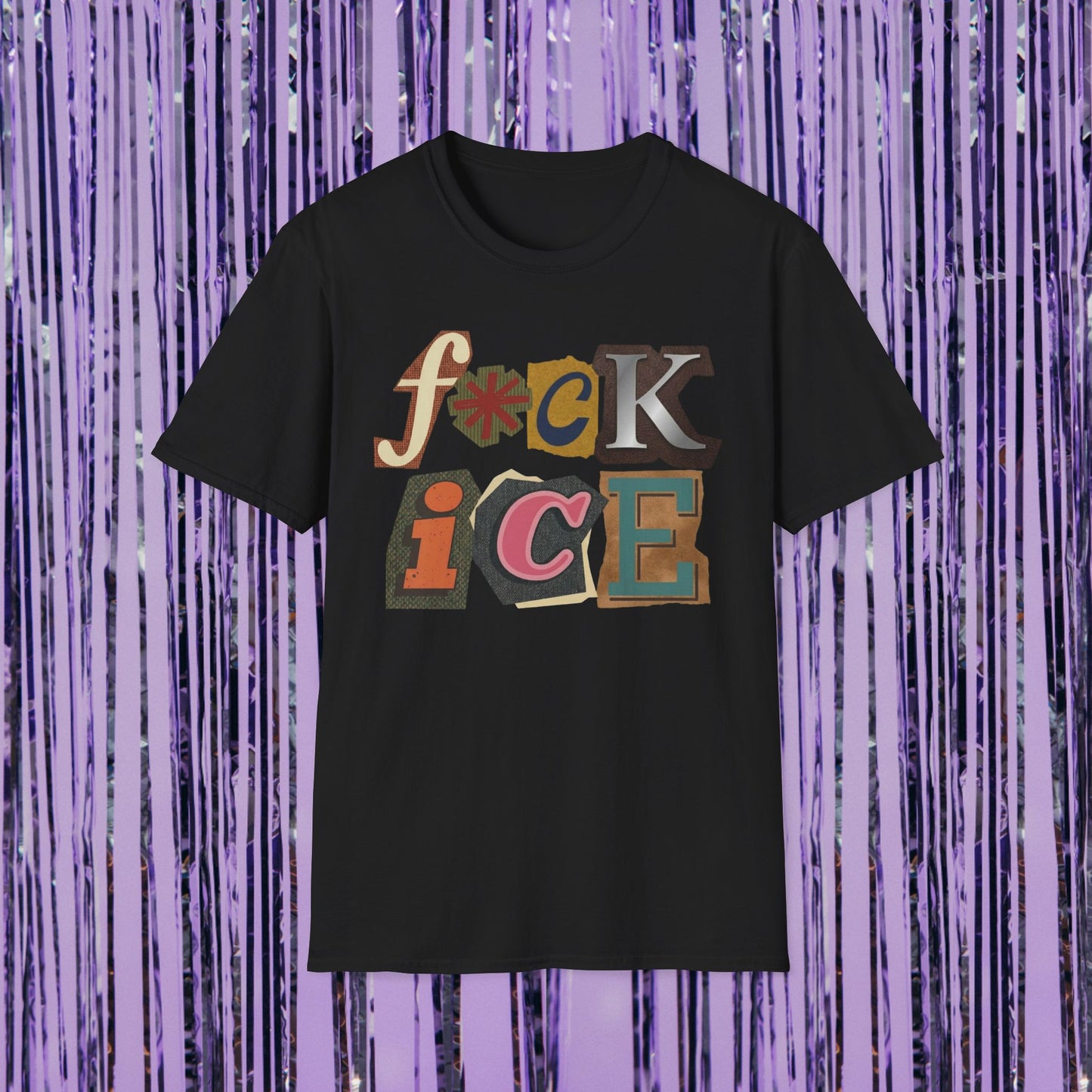F*ck ICE - Vintage Ransom Note Graphic T-Shirt
