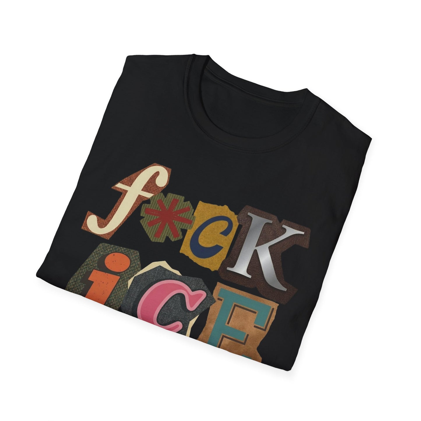 F*ck ICE - Vintage Ransom Note Graphic T-Shirt