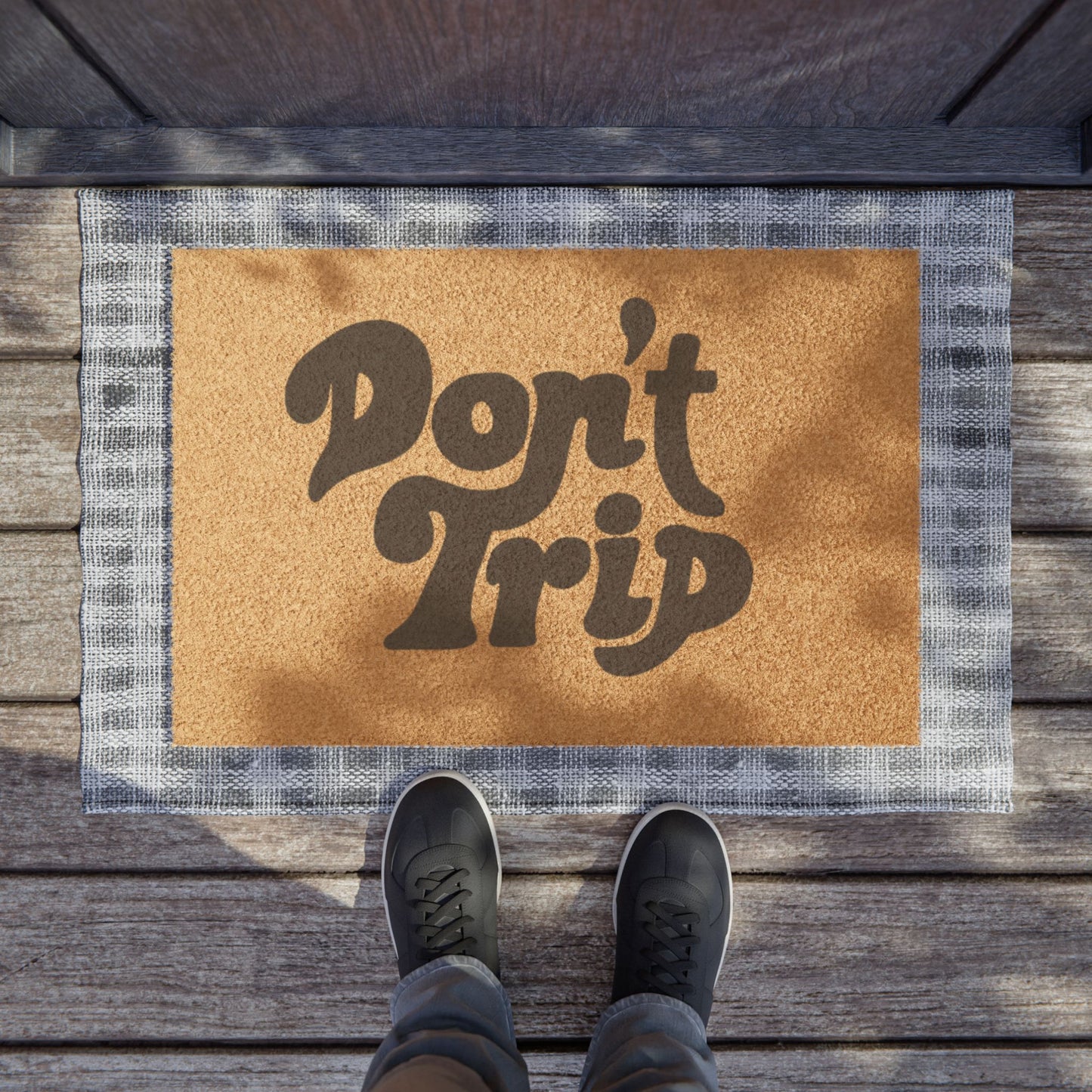 Don't Trip Doormat Retro Script Coir Welcome Mat