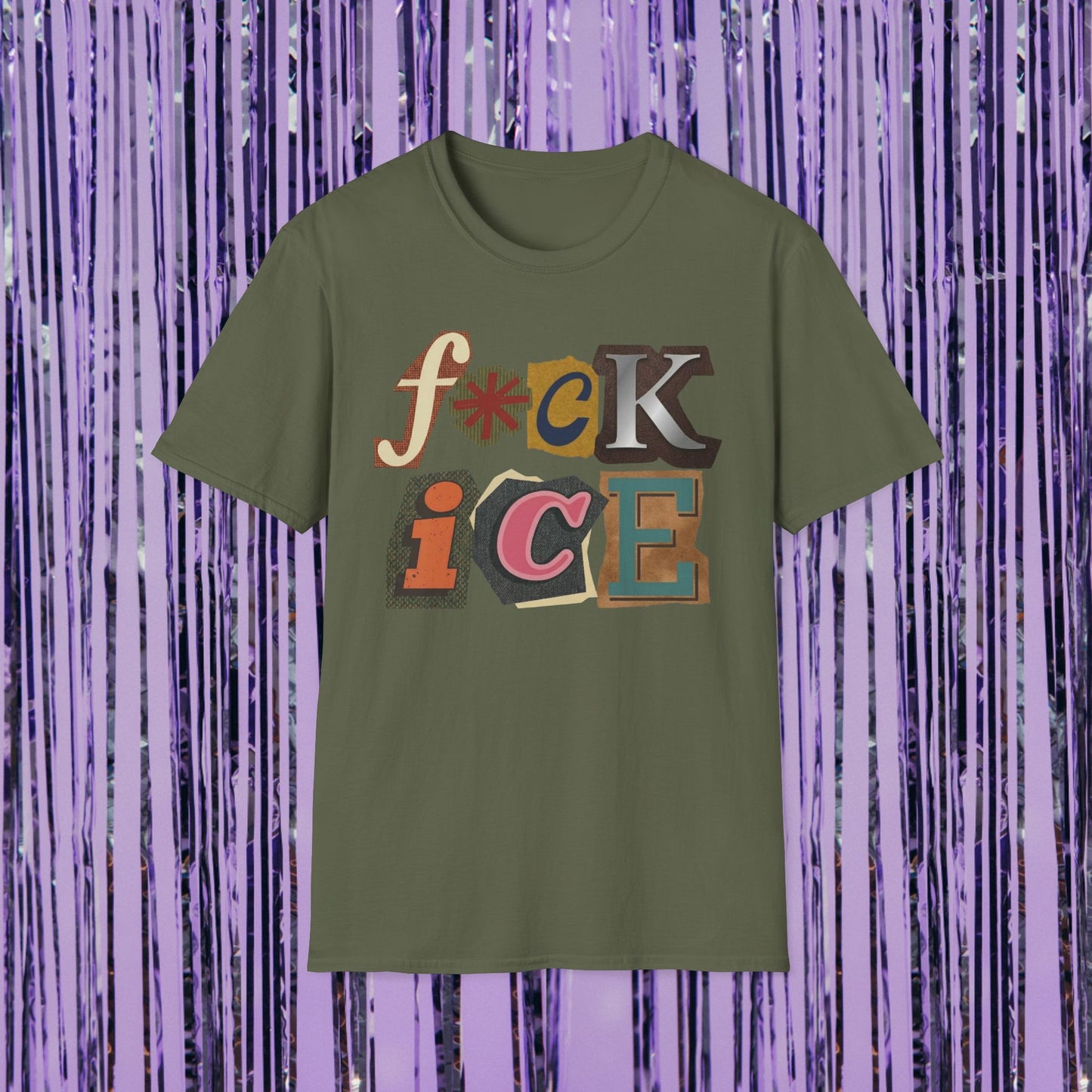 F*ck ICE - Vintage Ransom Note Graphic T-Shirt
