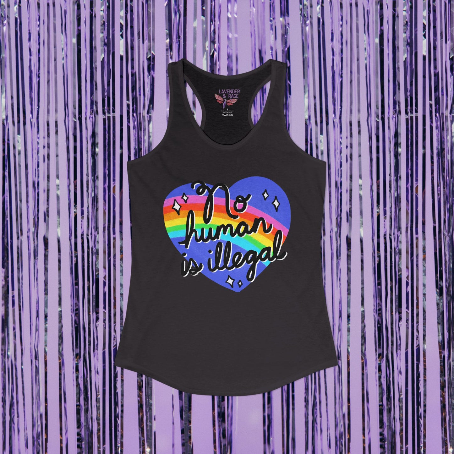 No Human is Illegal Ideal Racerback Tank