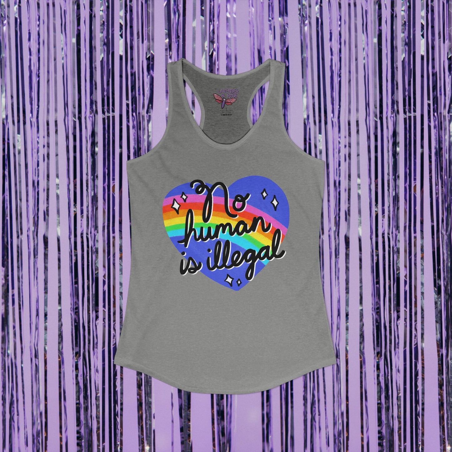 No Human is Illegal Ideal Racerback Tank