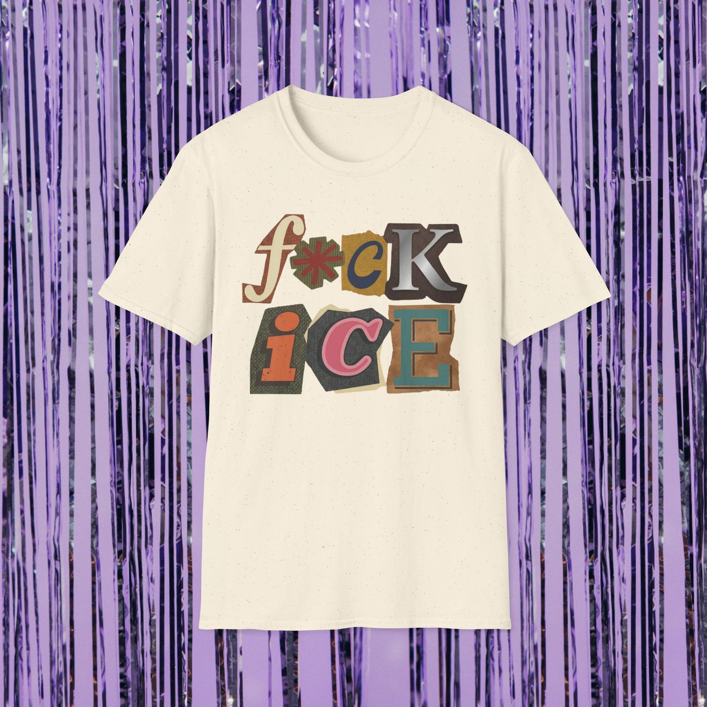 F*ck ICE - Vintage Ransom Note Graphic T-Shirt