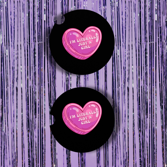 Literally Just A Girl Neoprene Car Coasters
