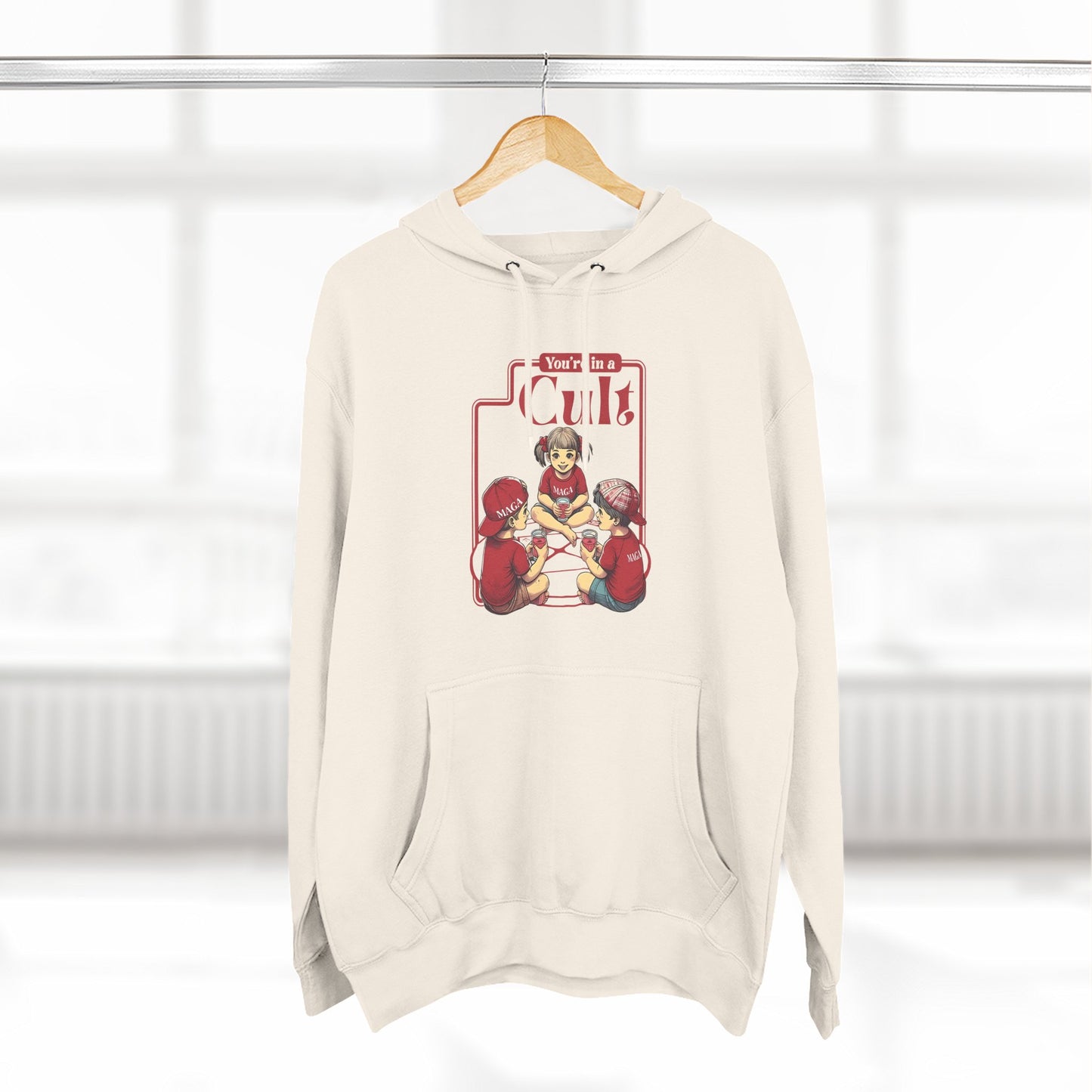 You're In A Cult MAGA Unisex Fleece Pullover Hoodie