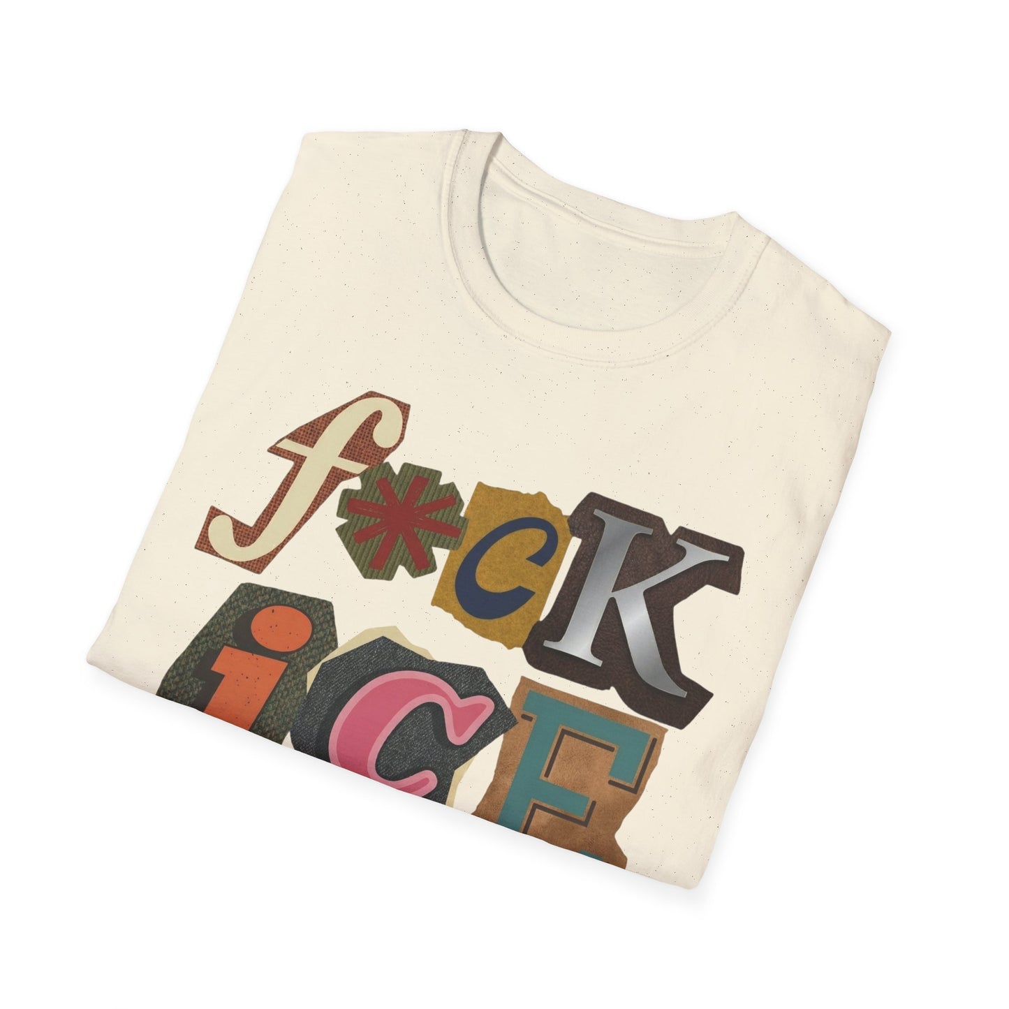 F*ck ICE - Vintage Ransom Note Graphic T-Shirt
