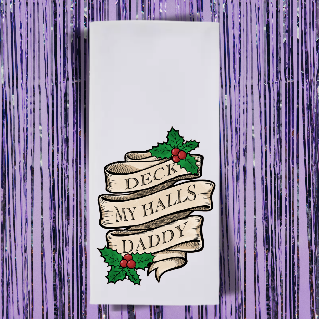 Deck My Halls Daddy Tea Towel