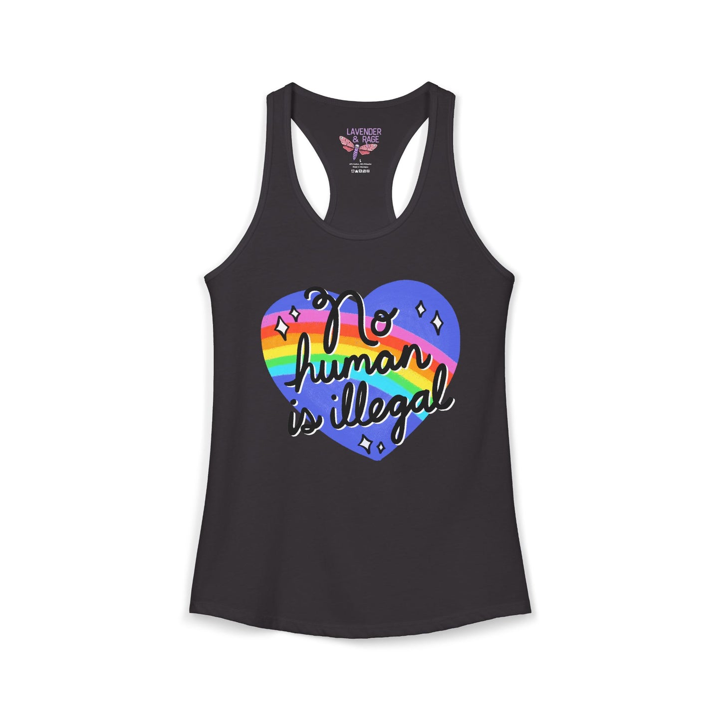 No Human is Illegal Ideal Racerback Tank