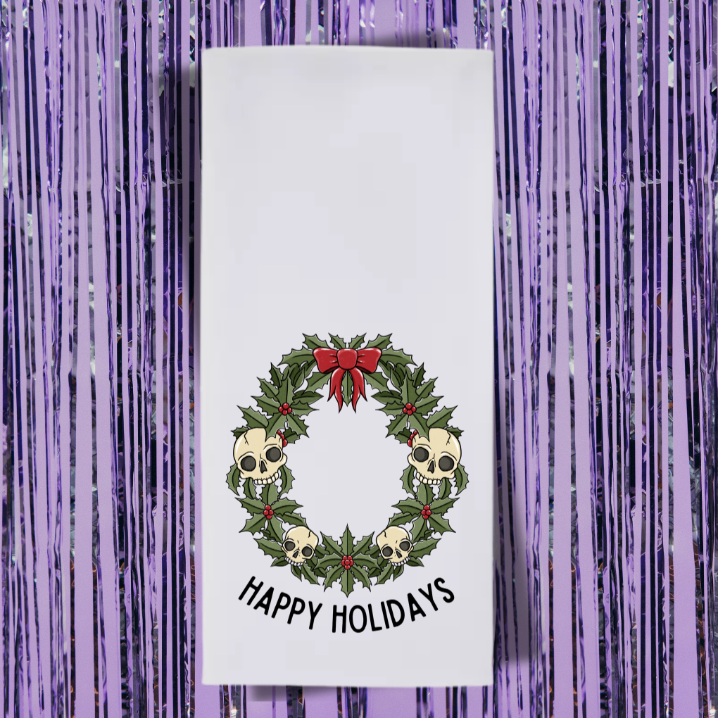 Happy Holidays Tea Towel