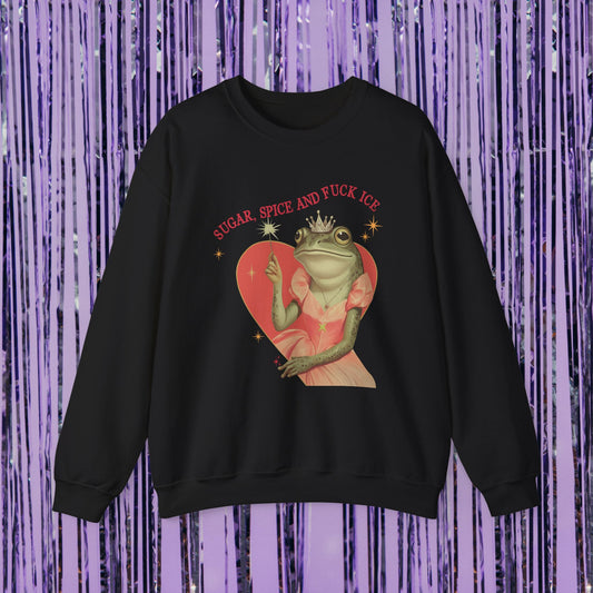 Sugar Spice and Fuck Ice Frog Heart Sweatshirt