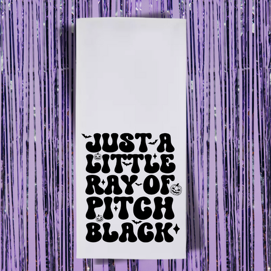 Just A Little Ray Of Pitch Black Tea Towel