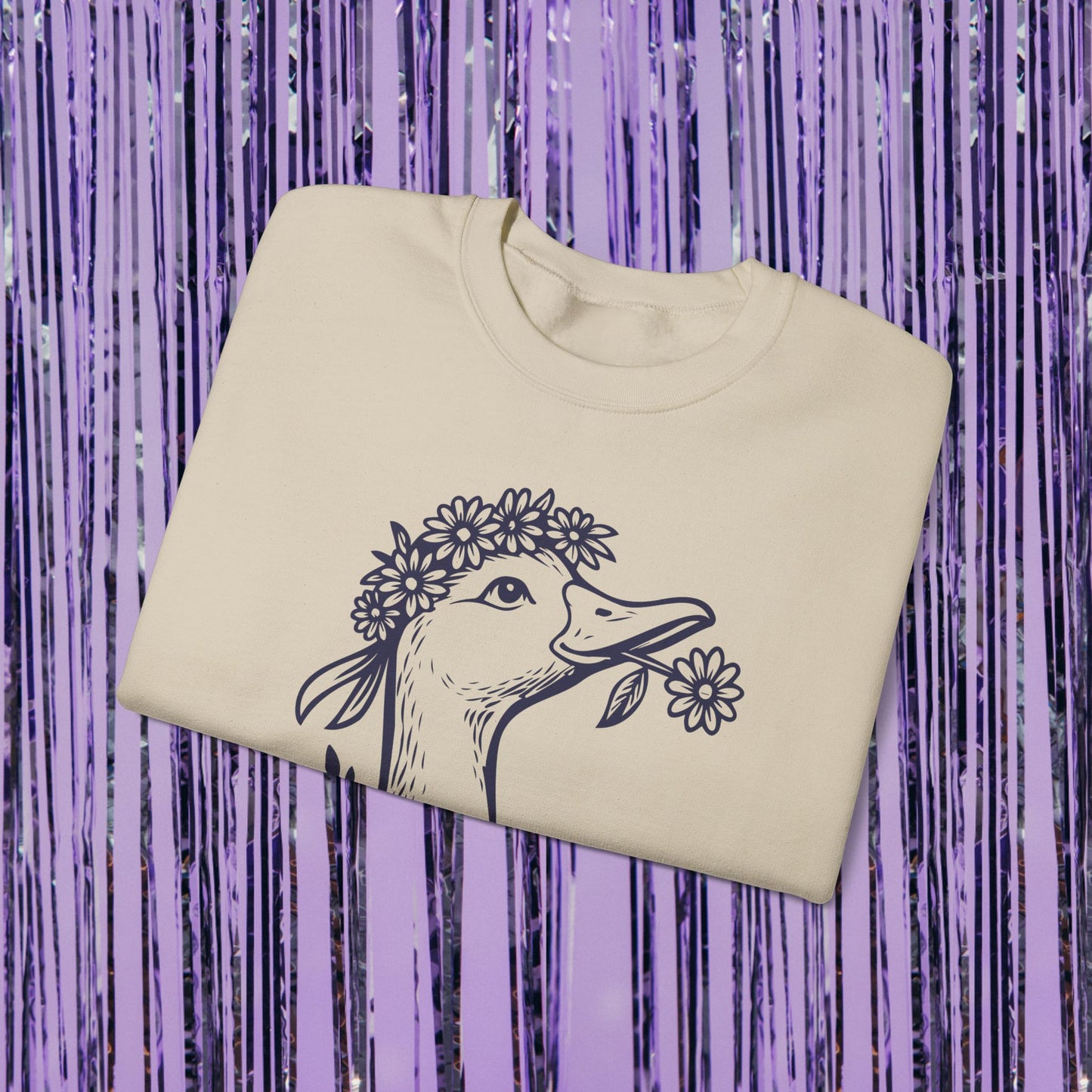 Sorry Im Late I Was Dilly Dallying Duck Unisex Crewneck Sweatshirt