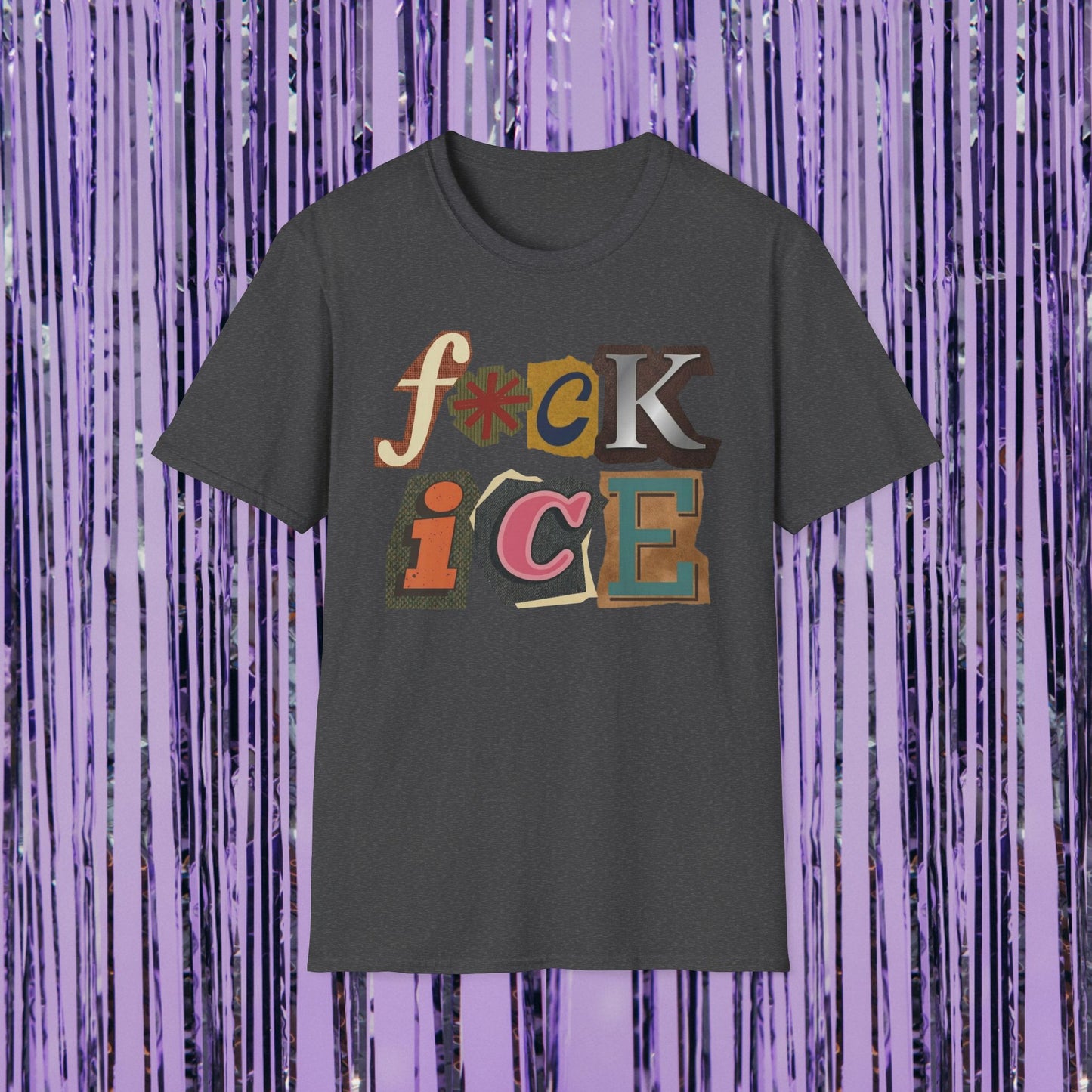 F*ck ICE - Vintage Ransom Note Graphic T-Shirt