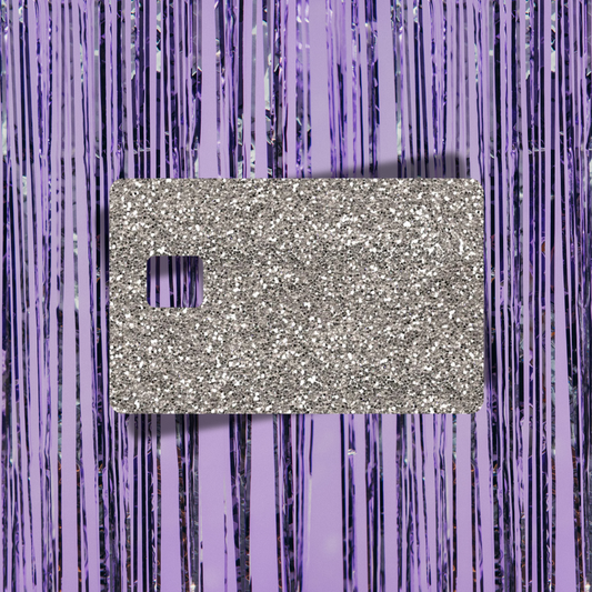 Silver Glitter Credit Card Skin