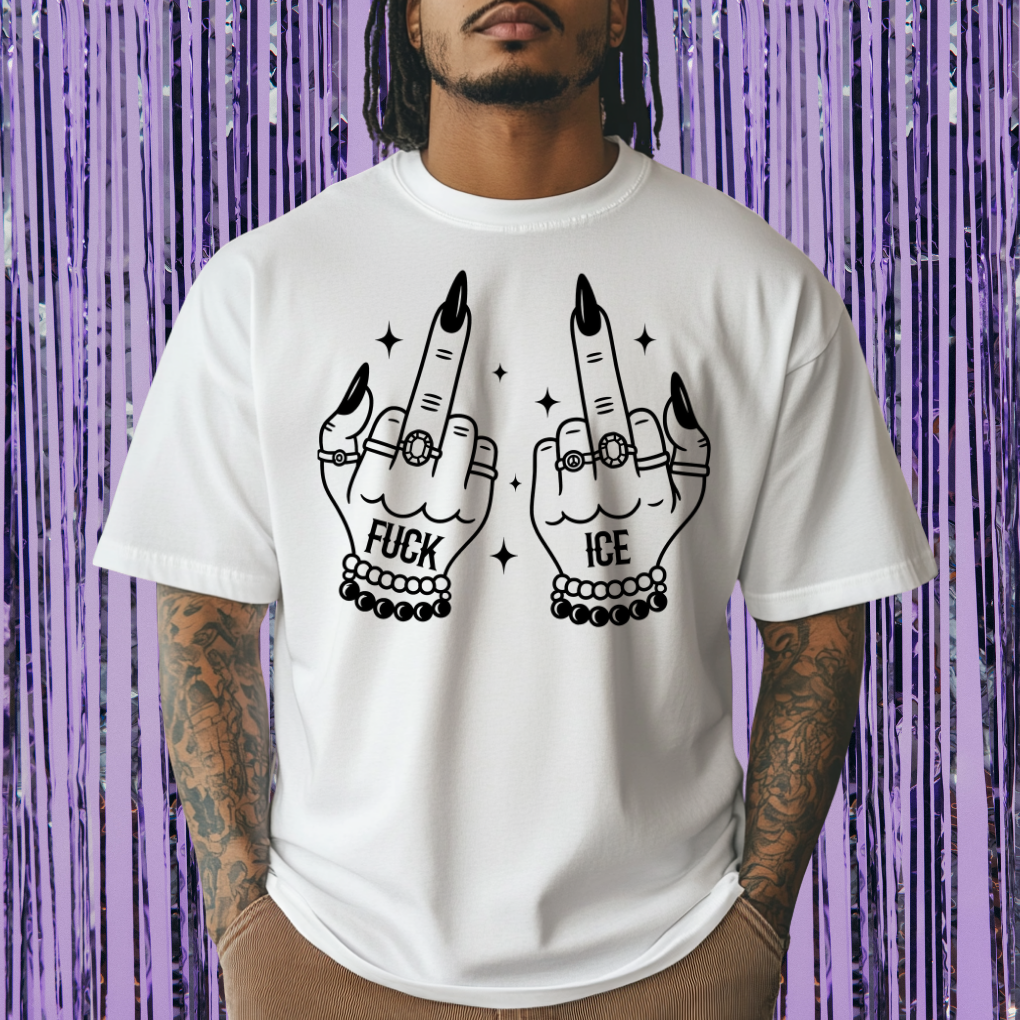Fuck Ice Middle Fingers Unisex T-Shirt