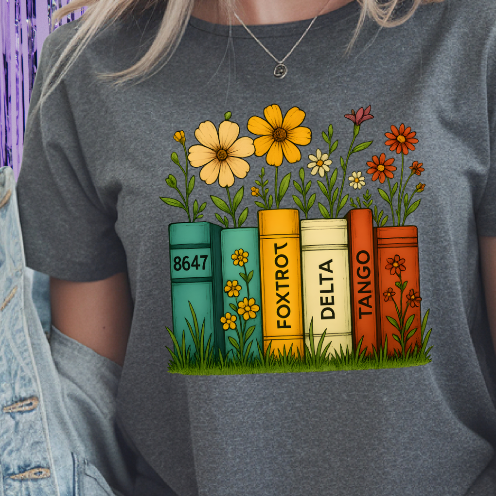 Foxtrot Delta Tango Floral Book Tee